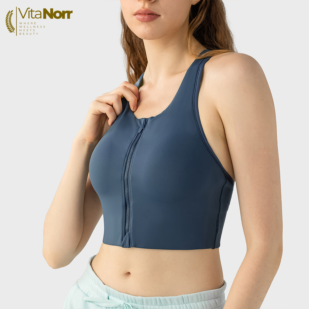 Breath Well Front-Zip Sports Bra