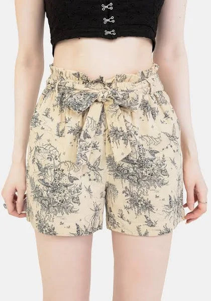VitaNorr™ - Dam paperbag-shorts med majstångsmönster